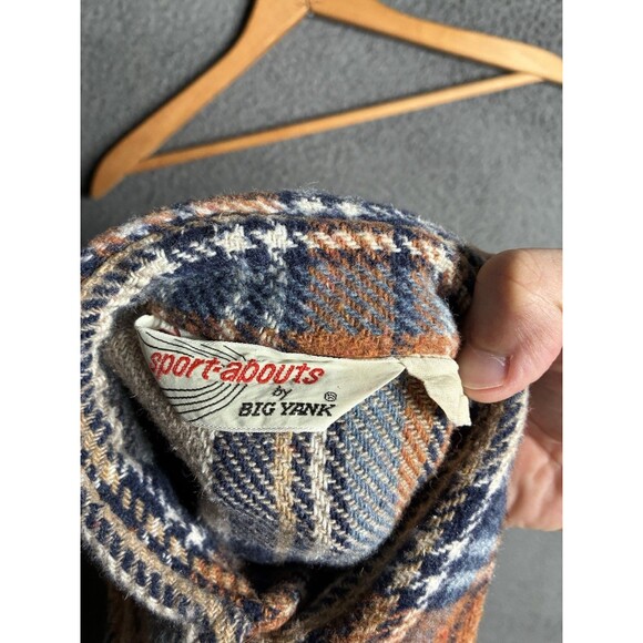 Vintage 60s Big Yank Check Plaid Button Up Flannel Medium Rockabilly Logger - Picture 6 of 12